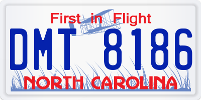 NC license plate DMT8186