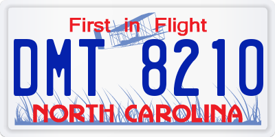 NC license plate DMT8210