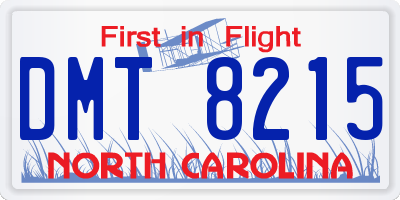 NC license plate DMT8215