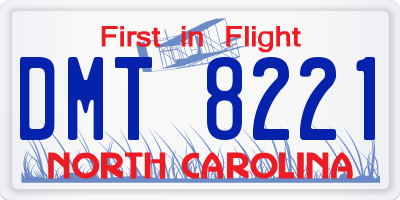 NC license plate DMT8221