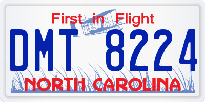 NC license plate DMT8224