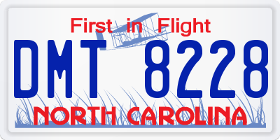 NC license plate DMT8228