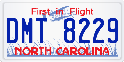 NC license plate DMT8229