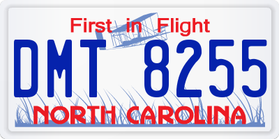 NC license plate DMT8255