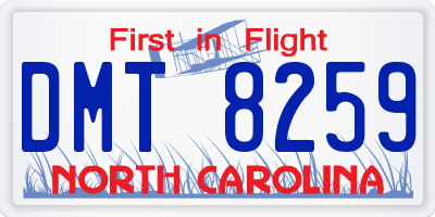 NC license plate DMT8259