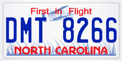 NC license plate DMT8266