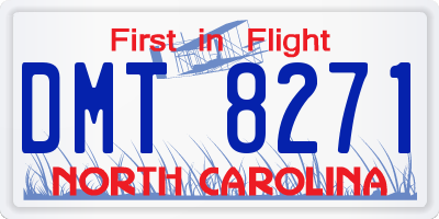 NC license plate DMT8271