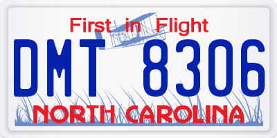 NC license plate DMT8306