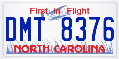 NC license plate DMT8376