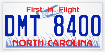 NC license plate DMT8400