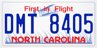 NC license plate DMT8405