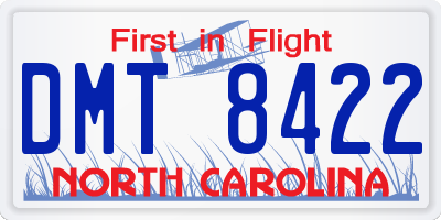 NC license plate DMT8422