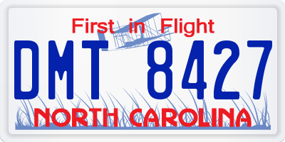 NC license plate DMT8427