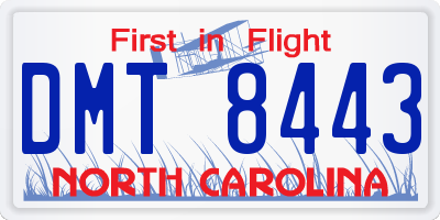 NC license plate DMT8443