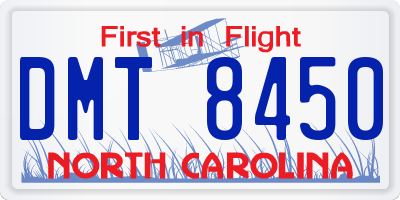 NC license plate DMT8450