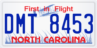 NC license plate DMT8453