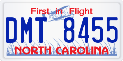 NC license plate DMT8455