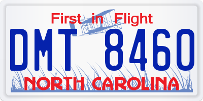 NC license plate DMT8460