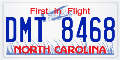 NC license plate DMT8468