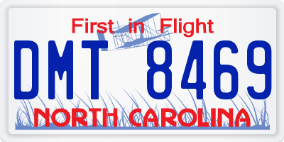 NC license plate DMT8469