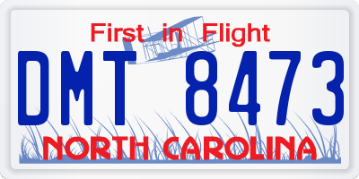 NC license plate DMT8473