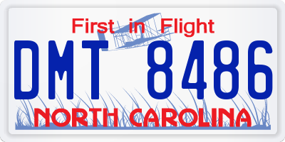 NC license plate DMT8486