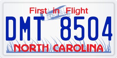 NC license plate DMT8504