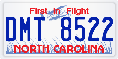 NC license plate DMT8522