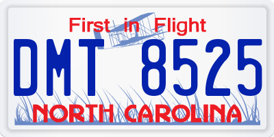 NC license plate DMT8525