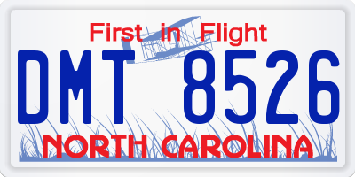 NC license plate DMT8526