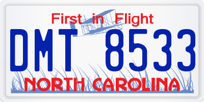 NC license plate DMT8533