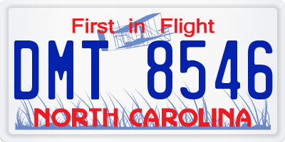 NC license plate DMT8546