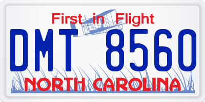 NC license plate DMT8560