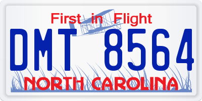NC license plate DMT8564