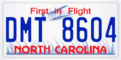 NC license plate DMT8604