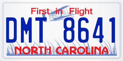 NC license plate DMT8641