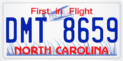 NC license plate DMT8659