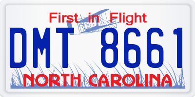 NC license plate DMT8661