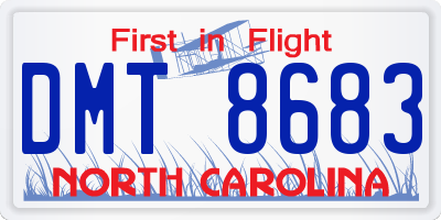 NC license plate DMT8683