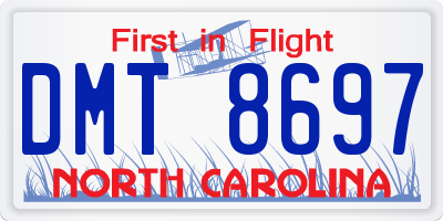 NC license plate DMT8697