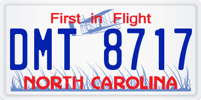 NC license plate DMT8717