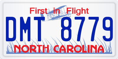 NC license plate DMT8779