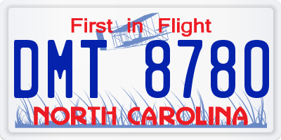 NC license plate DMT8780
