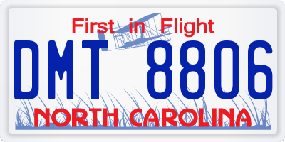 NC license plate DMT8806