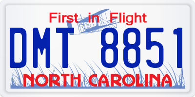 NC license plate DMT8851