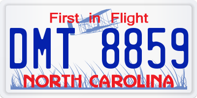 NC license plate DMT8859