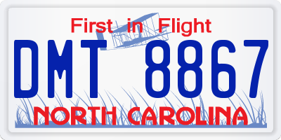 NC license plate DMT8867