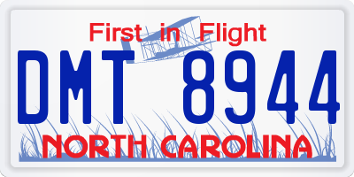 NC license plate DMT8944