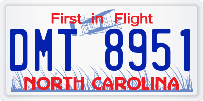 NC license plate DMT8951
