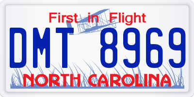 NC license plate DMT8969